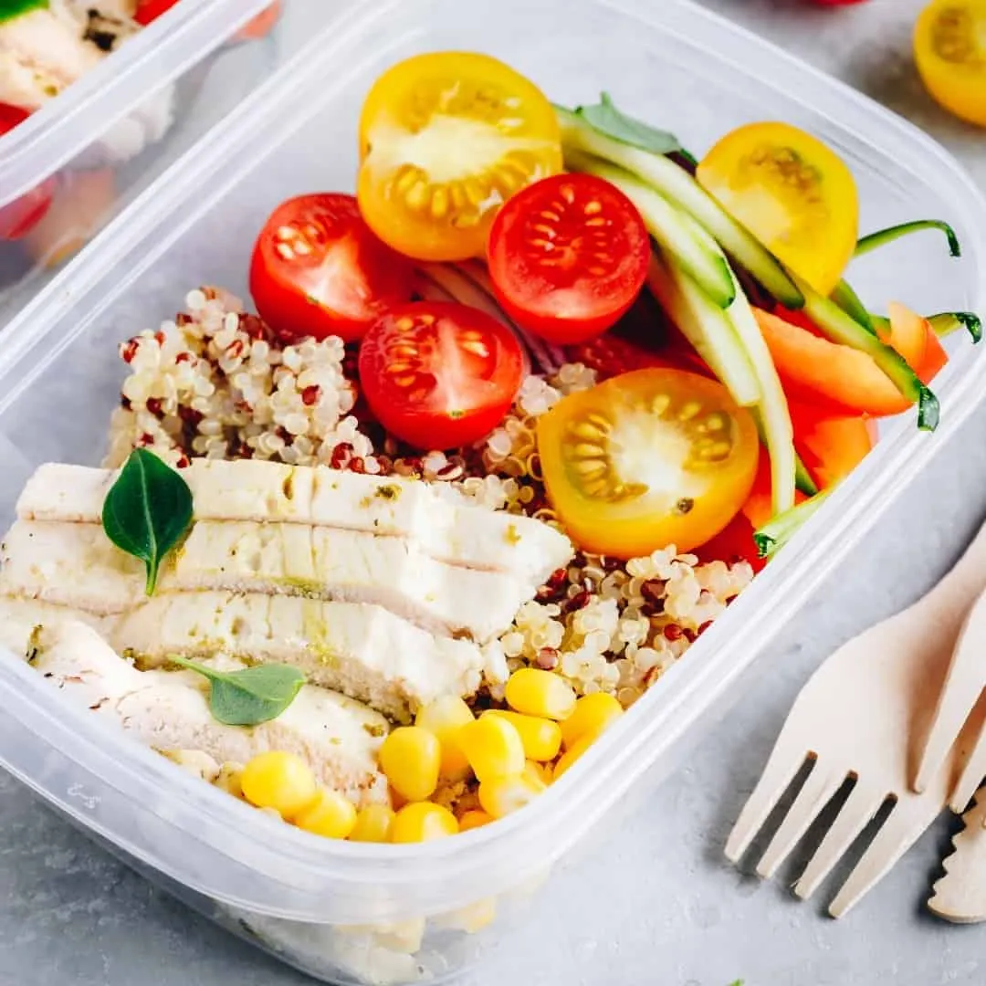 Fresh vegetables arranged for weekly meal planning