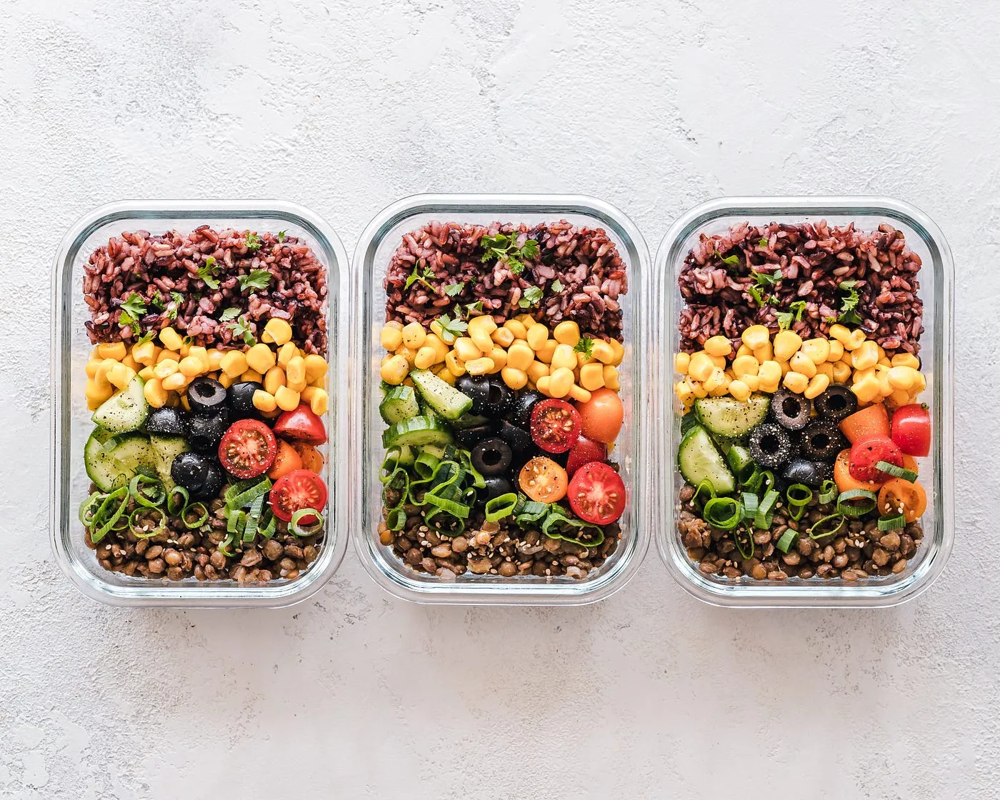 Simple grain bowl with fresh toppings